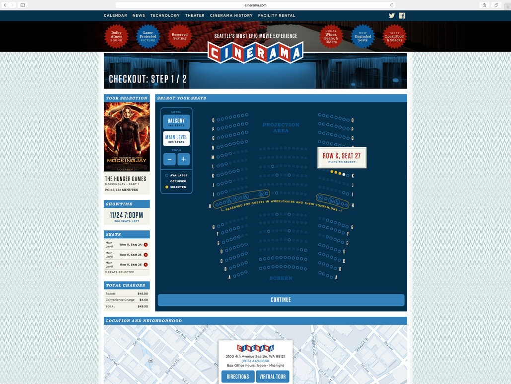 Cinerama Seating Chart